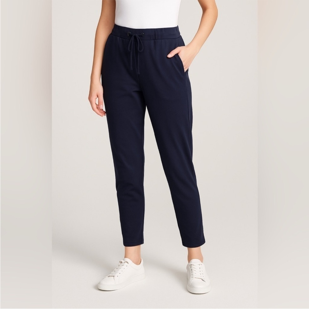 Badgley Mischka Navy Tapered Drawstring Pants - Size S